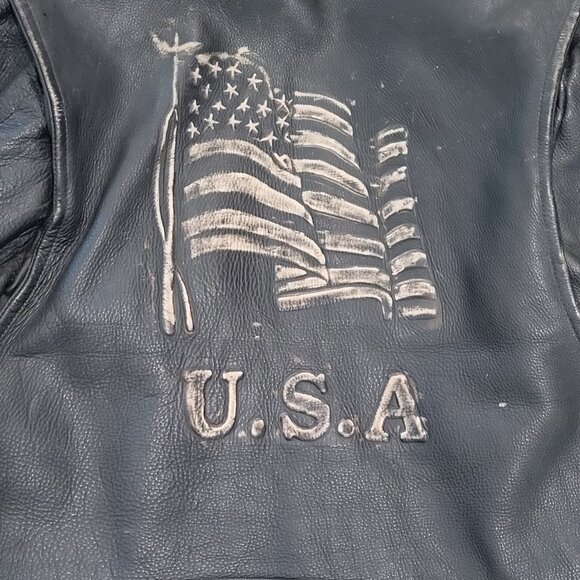Vintage Men's Leather Motorcycle Jacket - Picture 4 of 5